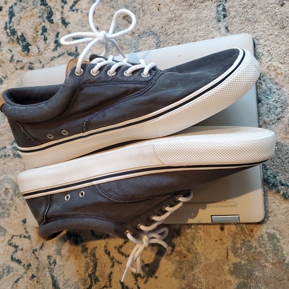 SPERRY GRAY CANVAS BOAT SHOES SIZE 12 - Picture 4 of 5